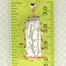 Load image into Gallery viewer, Baroque Biwa Pearl Pendant – 14k Yellow Gold with Diamond Accent