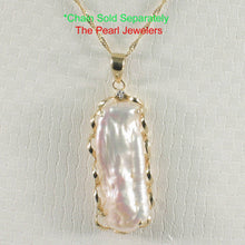 Load image into Gallery viewer, Baroque Biwa Pearl Pendant – 14k Yellow Gold with Diamond Accent