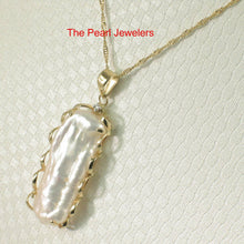 Load image into Gallery viewer, Baroque Biwa Pearl Pendant – 14k Yellow Gold with Diamond Accent