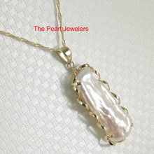 Load image into Gallery viewer, Baroque Biwa Pearl Pendant – 14k Yellow Gold with Diamond Accent