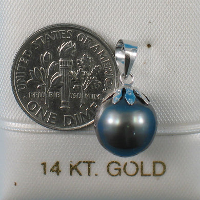 Baroque Black Tahitian Pearl Cap Pendant