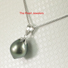 Load image into Gallery viewer, Baroque Black Tahitian Pearl Flower Cap Pendant 14k