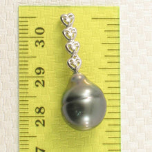Load image into Gallery viewer, Baroque Black Tahitian Pearl &amp; Diamond Heart-Bale Pendant