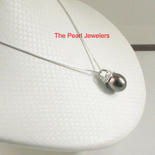 Load image into Gallery viewer, 14k White Gold &amp; Diamond Baroque Tahitian Pearl Necklace