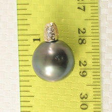 Load image into Gallery viewer, Baroque Black Tahitian Pearl &amp; Diamond Dimpled-Bail Pendant
