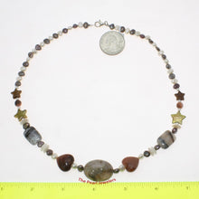 Load image into Gallery viewer, Baroque Pearl &amp; Star Coin Pearl with Agate Necklace – .925 Silver