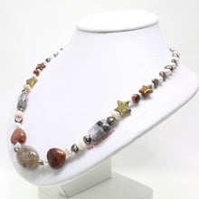 Load image into Gallery viewer, Baroque Pearl &amp; Star Coin Pearl with Agate Necklace – .925 Silver