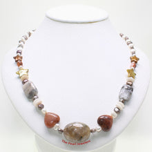 Load image into Gallery viewer, Baroque Pearl &amp; Star Coin Pearl with Agate Necklace – .925 Silver