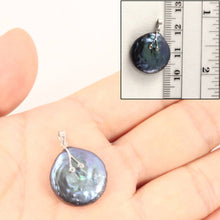 Load image into Gallery viewer, Coin Pearl Pendant – 14k White Gold with Diamond Eyes