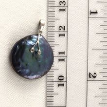 Load image into Gallery viewer, Coin Pearl Pendant – 14k White Gold with Diamond Eyes