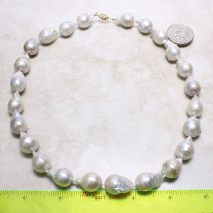 Baroque Pearl Necklace with 14k Yellow Gold Clasp – 19”