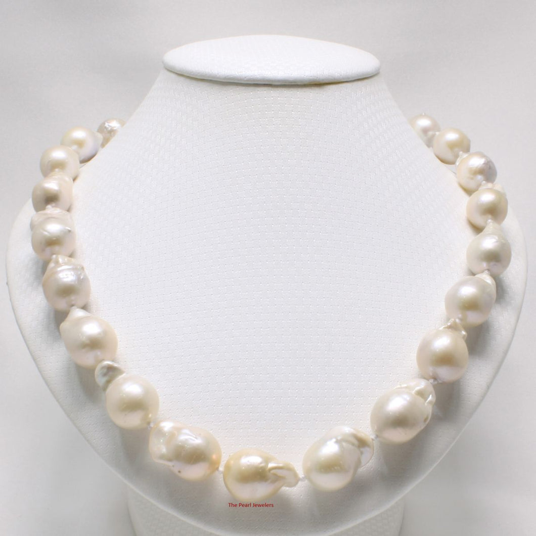 Baroque Pearl Necklace with 14k Yellow Gold Clasp – 19”