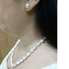 Load image into Gallery viewer, White Baroque Pearl Necklace with 14k Solid Gold Clasp
