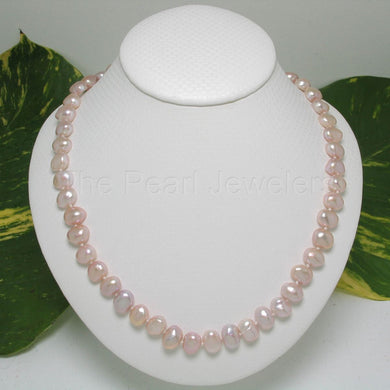 Baroque Lavender Pearl Necklace – 18” Hand-Knotted with .925 Toggle Clasp