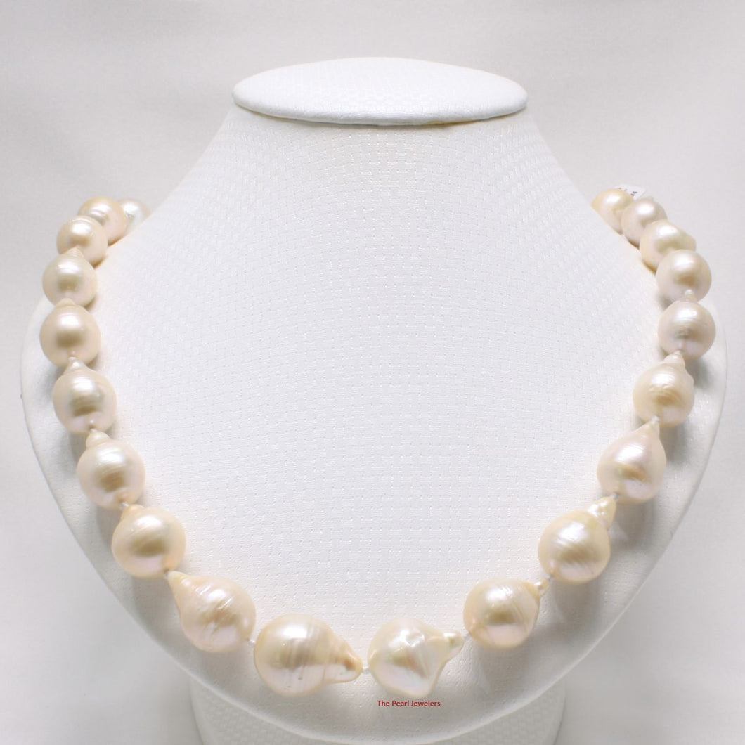 Nucleated Baroque Pearl Necklace with 14k Yellow Gold – 20