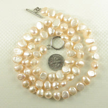 Load image into Gallery viewer, Baroque Peach Pearl Necklace – 24” Hand-Knotted with .925 Toggle Clasp