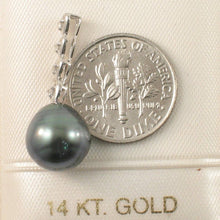 Load image into Gallery viewer, Baroque Peacock Tahitian Pearl &amp; Diamond Heart-Bale Pendant