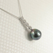 Load image into Gallery viewer, Baroque Peacock Tahitian Pearl &amp; Diamond Heart-Bale Pendant