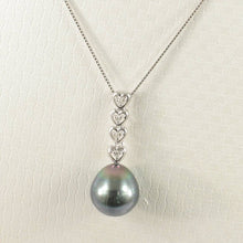 Load image into Gallery viewer, Baroque Peacock Tahitian Pearl &amp; Diamond Heart-Bale Pendant