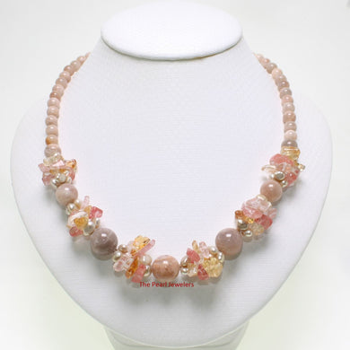 Baroque Pearl & Agate Gemstone Necklace – .925 Silver
