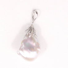 Load image into Gallery viewer, Baroque Pearl Pendant with Diamond “Vines” – 14k White Gold