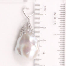 Load image into Gallery viewer, Baroque Pearl Pendant with Diamond “Vines” – 14k White Gold