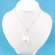 Load image into Gallery viewer, Baroque Pearl Pendant with Diamond “Vines” – 14k White Gold