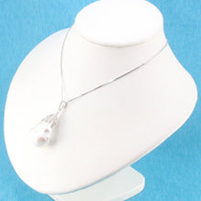 Load image into Gallery viewer, Baroque Pearl Pendant with Diamond “Vines” – 14k White Gold