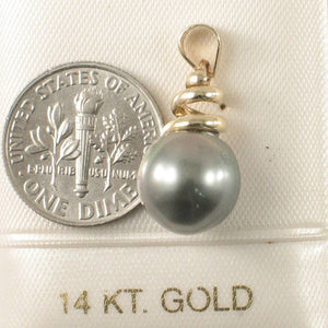 14k Swirl-Design Baroque Tahitian Pearl Pendant