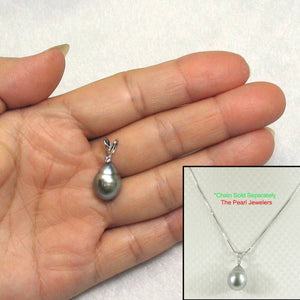 14k White Gold Single-Diamond Baroque Tahitian Pearl Pendant
