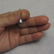 Load image into Gallery viewer, 14k White Gold Single-Diamond Baroque Tahitian Pearl Pendant