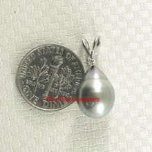 Load image into Gallery viewer, 14k White Gold Single-Diamond Baroque Tahitian Pearl Pendant