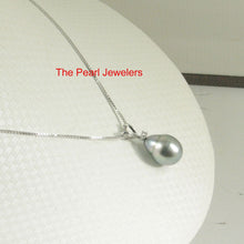 Load image into Gallery viewer, 14k White Gold Single-Diamond Baroque Tahitian Pearl Pendant