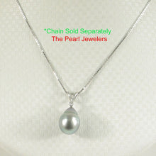 Load image into Gallery viewer, 14k White Gold Single-Diamond Baroque Tahitian Pearl Pendant