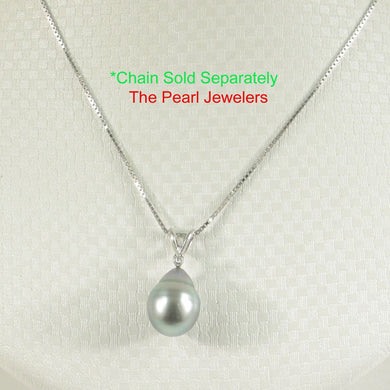 14k White Gold Single-Diamond Baroque Tahitian Pearl Pendant