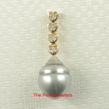 Load image into Gallery viewer, Baroque Tahitian Pearl &amp; Diamond Heart-Bale Pendant