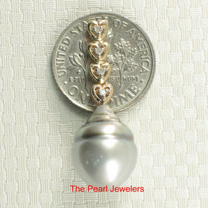 Baroque Tahitian Pearl & Diamond Heart-Bale Pendant