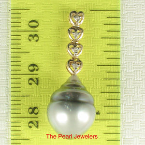 Baroque Tahitian Pearl & Diamond Heart-Bale Pendant