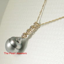 Load image into Gallery viewer, Baroque Tahitian Pearl &amp; Diamond Heart-Bale Pendant