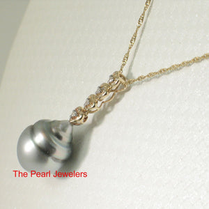 Baroque Tahitian Pearl & Diamond Heart-Bale Pendant