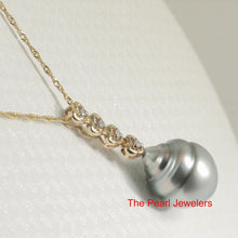 Load image into Gallery viewer, Baroque Tahitian Pearl &amp; Diamond Heart-Bale Pendant