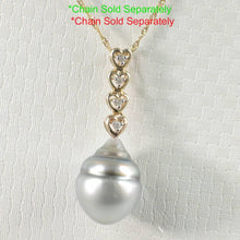 Load image into Gallery viewer, Baroque Tahitian Pearl &amp; Diamond Heart-Bale Pendant