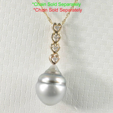 Baroque Tahitian Pearl & Diamond Heart-Bale Pendant