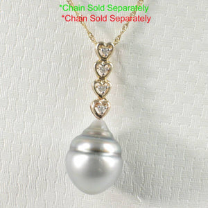 Baroque Tahitian Pearl & Diamond Heart-Bale Pendant
