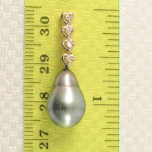 Load image into Gallery viewer, Baroque Tahitian Pearl &amp; Diamond Heart-Bale Pendant 14k