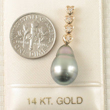 Load image into Gallery viewer, Baroque Tahitian Pearl &amp; Diamond Heart-Bale Pendant 14k