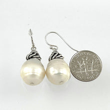 Load image into Gallery viewer, Sterling Silver White Baroque Pearl Hook Earrings (Large Size)