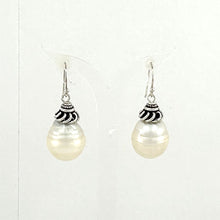 Load image into Gallery viewer, Sterling Silver White Baroque Pearl Hook Earrings (Large Size)