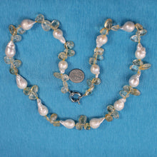 Load image into Gallery viewer, Baroque White Pearl &amp; Citrine Quartz Necklace – 25”