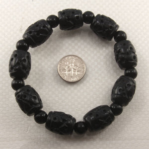 Barrel Shaped Bian Stone Beads Bracelet